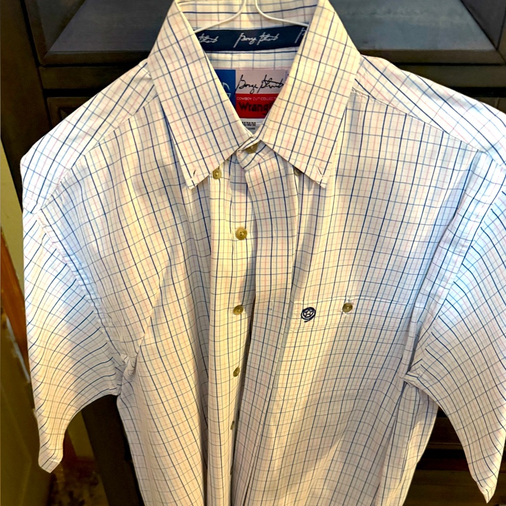 George Strait Men's Blue Plaid Shirt